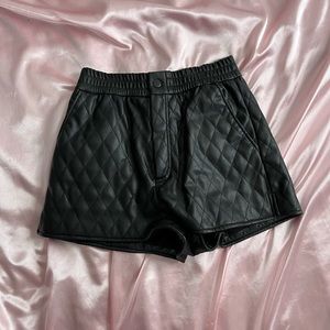 Zara leather shorts